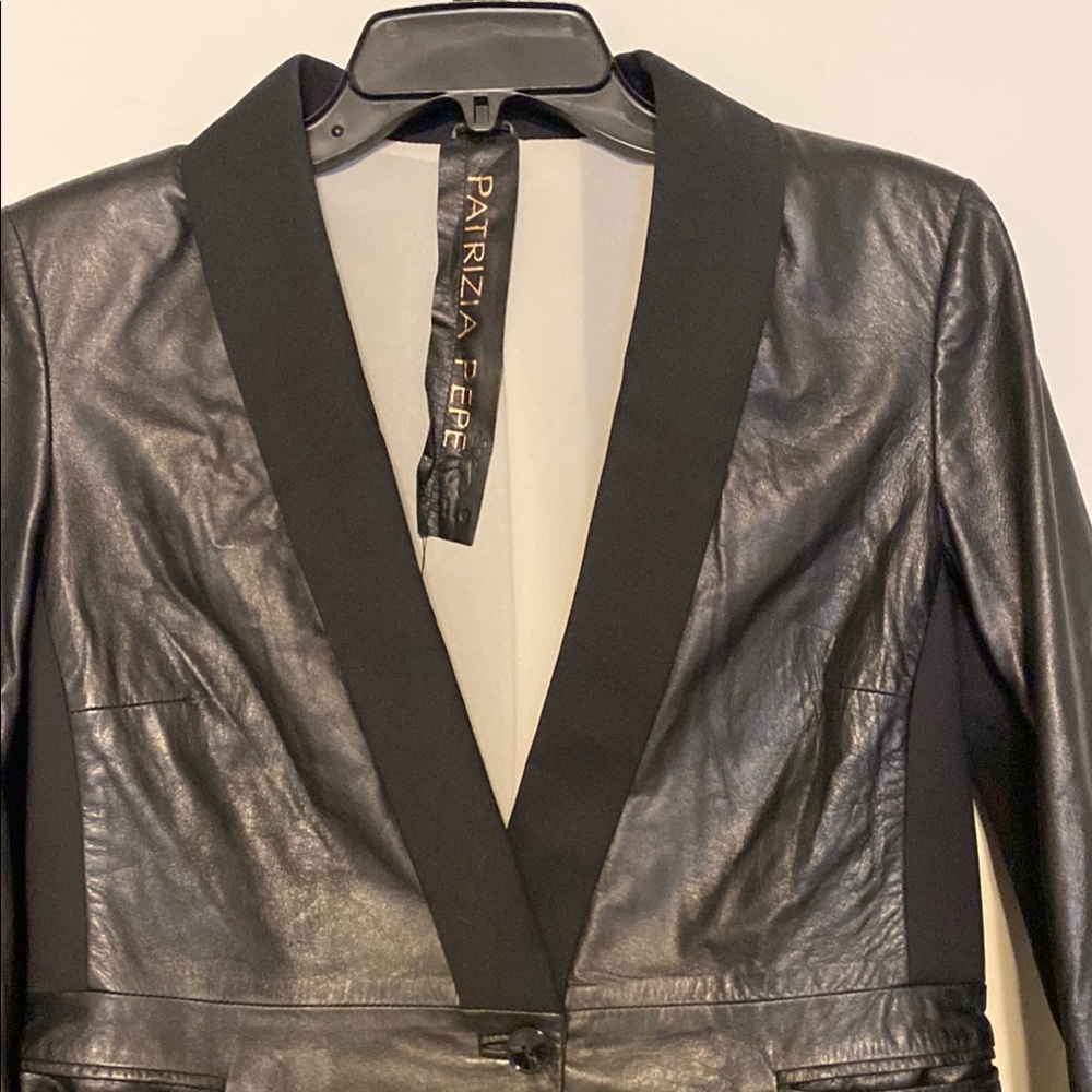 Patrizia Pepe Black Leather Women's Jacket - Picture 5 of 5